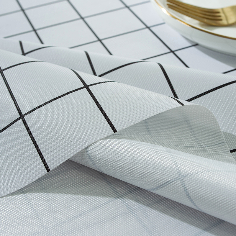 Estilo nórdico PVC mantel impresión rejilla subred red puesto mantel 1,8 impermeable a prueba de aceite mantel para hotel dormitorio