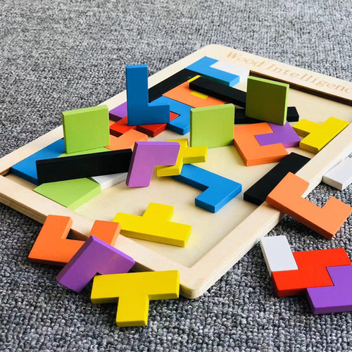 Tetris factory direct sales wholesale wooden puzzles wooden building blocks game puzzles children's educational educational toys