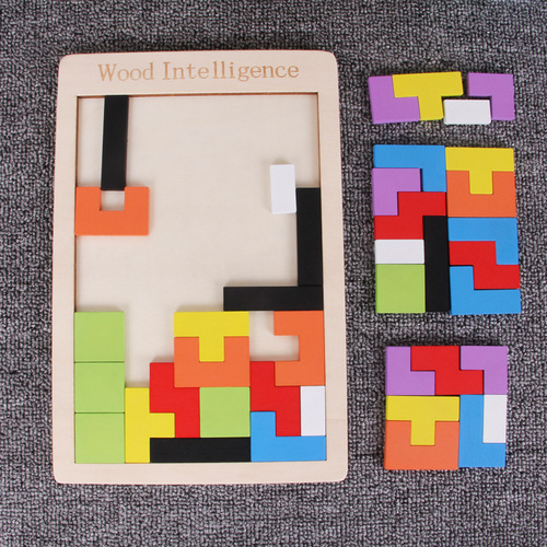 Tetris factory direct sales wholesale wooden puzzles wooden building blocks game puzzles children's educational educational toys