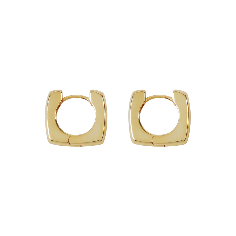 Geometric Square 925 Silver Stud Earrings For Women Minimalist_voghion.com