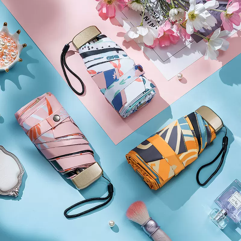 五折口袋晴雨伞超轻黑胶折叠遮阳防晒伞学生儿童创意广告礼品雨伞