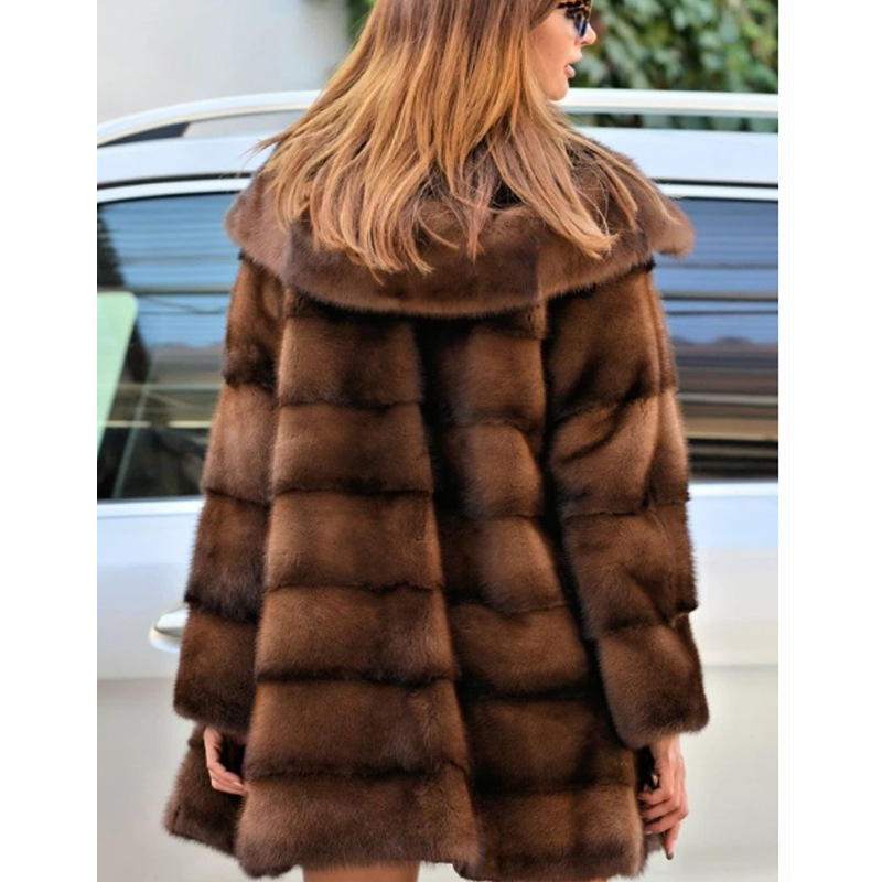Abbigliamento donna cappotto di pelliccia di visone per donna, cappotto di visone di media lunghezza, cappotto di pelliccia di visone per donna_voghion.com