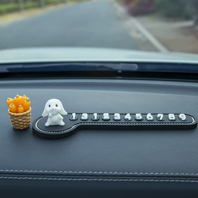 Nömrəli dayanma kartı: Cars, Car-Mounted Rabbit-Shaped Moving Car Number - lively-rabbit-a-box-of-radish