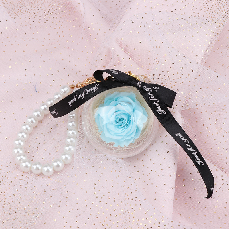 Flor eterna llavero Cadena de perlas Eterna Rosa colgante Día DE LA Mujer maestra Día DE LA Madre regalo exquisito pequeño regalo