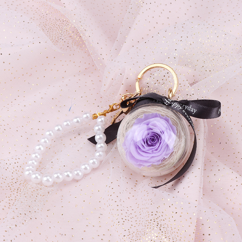 Flor eterna llavero Cadena de perlas Eterna Rosa colgante Día DE LA Mujer maestra Día DE LA Madre regalo exquisito pequeño regalo