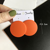 Round matte earrings, brand acrylic spray paint, South Korea