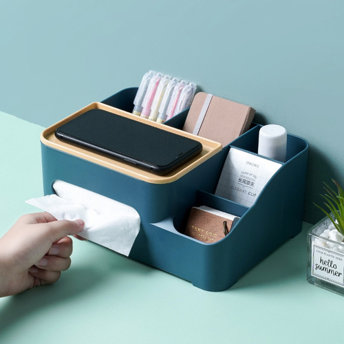 Nordic multifunctional tissue box remote control home living room storage box simple tissue box desktop plastic box
