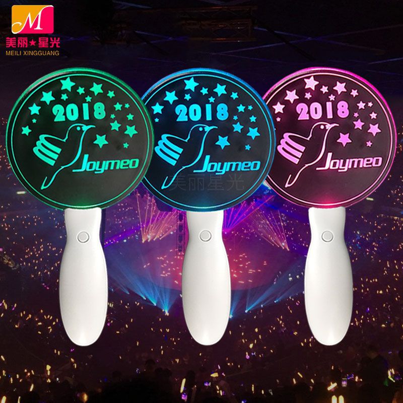 Lámpara de mano luminosa de acrílico al por mayor, barra de apoyo de los fanáticos del concierto, fabricante de lámparas de mano de ayuda de acrílico led