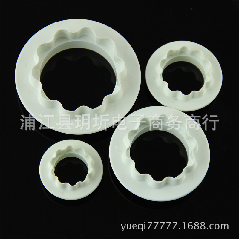 4pcs двухсторонний торт с юбкой по форме DIY выпечка с сахаром инструмент для укладки торта Розовая белая упаковка OPP выбор