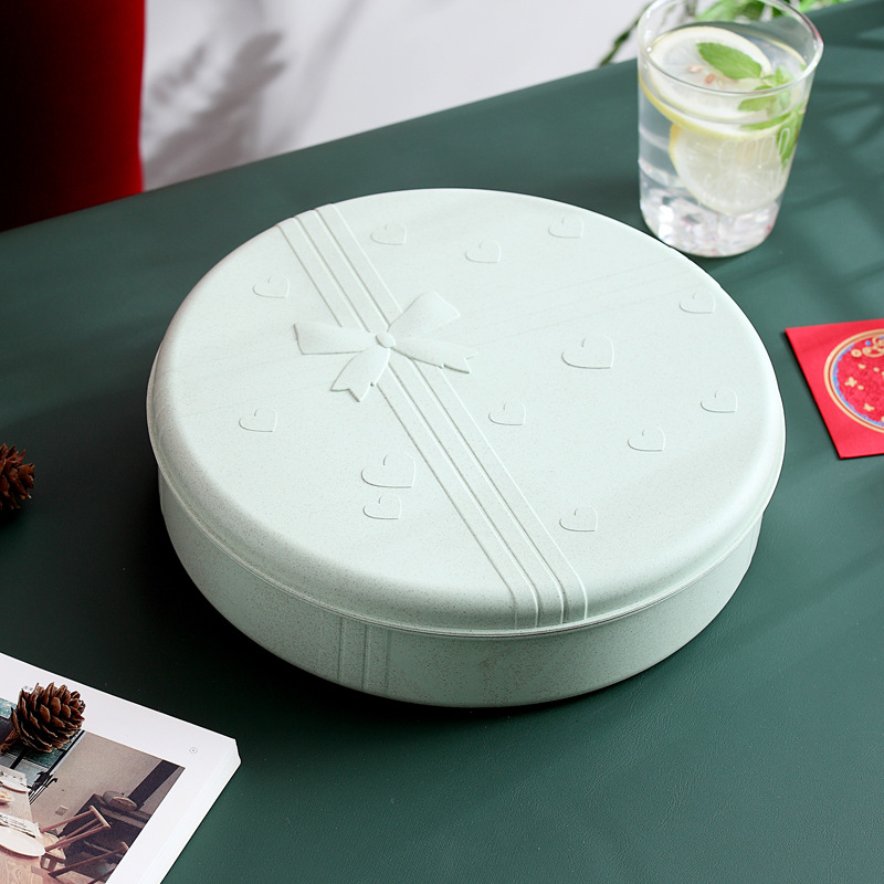 Trigo caja de dulces de estilo europeo caja de fruta seca de vacaciones caja de almacenamiento de aperitivos plato de fruta seca plato de fruta con tapa