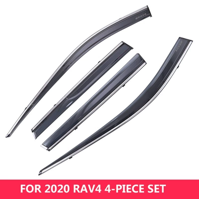 Suitable for Toyota Rav4 Window Visor【Extended Version】 (Rain shield) - standard-packing-without-logo-toyota-rav4-mk5-xa50-2020-2025-extended-version-4pcs-with-bright-strips-rain-shield
