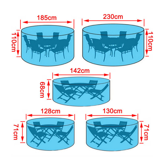 Circular Furniture Cover Dustproof Waterproof Cover Outdoor Garden Round Table Cover Furniture Protection Cover 210D Oxford Cloth