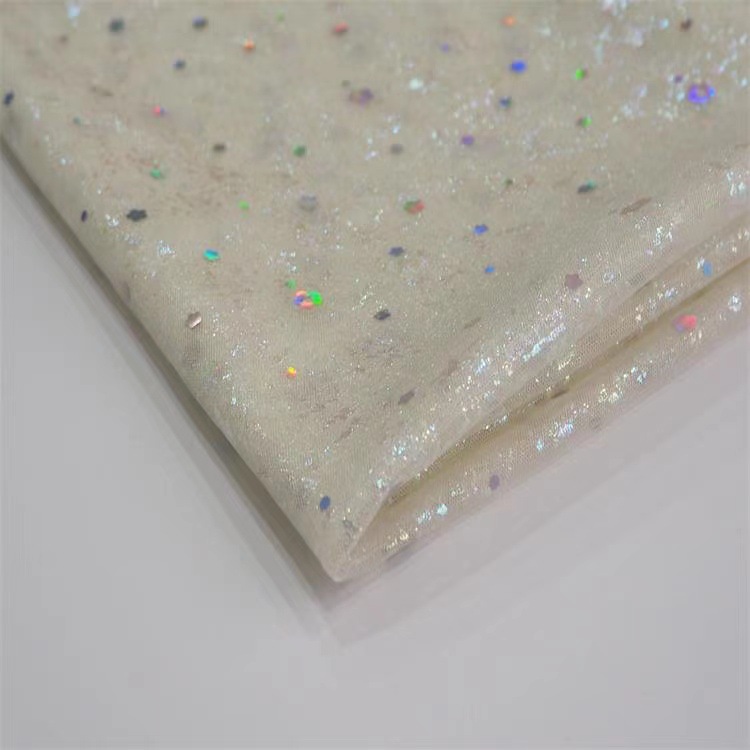 Fabricantes promocionales de bajo precio de flor de ciruela sequinilla punto fantasma de malla multicolor tela de ropa infantil falda