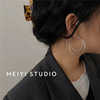 Earrings, silver needle hip-hop style, European style, simple and elegant design