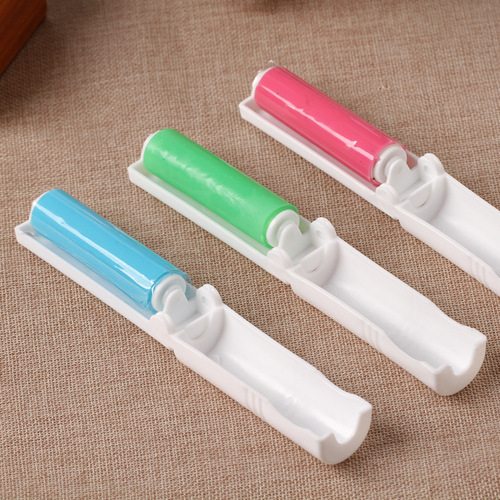 Portable folding washable dust roller lint sticker clothes dust brush recyclable