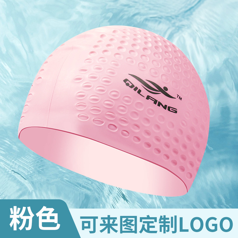 Gorro de natación de silicona, talla grande, para adultos, con protección para los oídos, protector de cabello, impermeable, logotipo personalizado, unisex, venta directa de fábrica