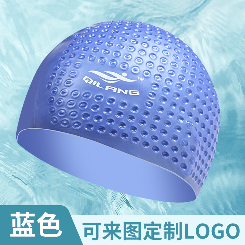 Gorro de natación de silicona, talla grande, para adultos, con protección para los oídos, protector de cabello, impermeable, logotipo personalizado, unisex, venta directa de fábrica