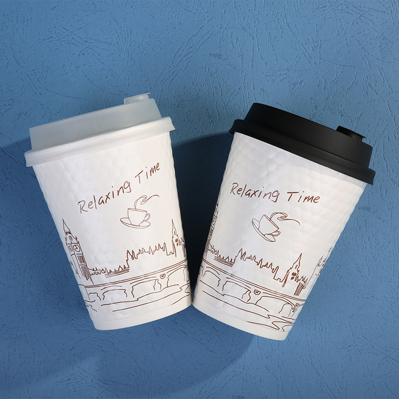 12オンス二重紙コップ卸売り使い捨てカップコーヒーミルクティーカップ熱飲カップクラフト紙カップ段ボール紙|undefined