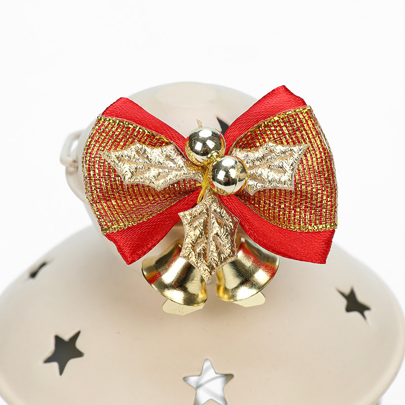 Adornos navideños de mini campanas y lazos, adornos para árboles de Navidad, adornos para regalos de Navidad, colgantes decorativos