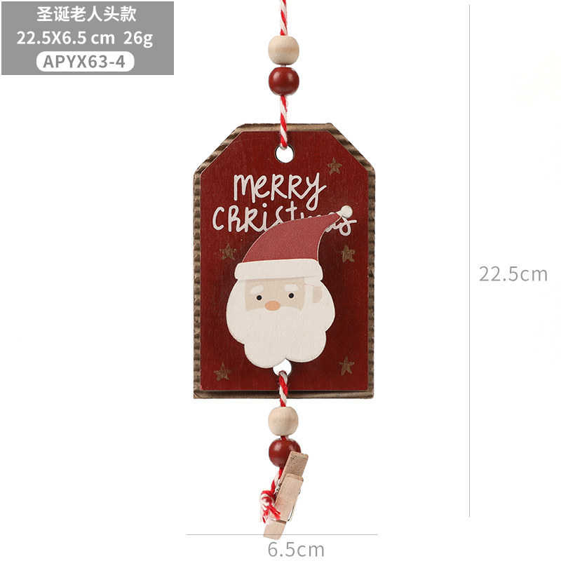 Hong Kong Heng nueva Navidad Santa Claus muñeco de nieve decoraciones de madera clip de fotos árbol de Navidad colgante pequeño regalo