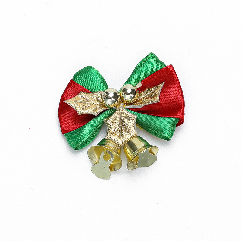 Adornos navideños de mini campanas y lazos, adornos para árboles de Navidad, adornos para regalos de Navidad, colgantes decorativos