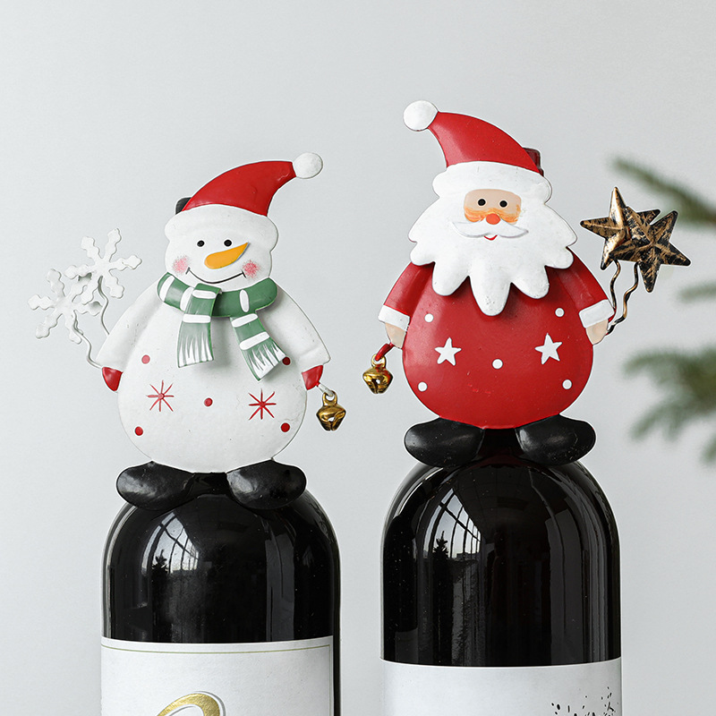 Hong Kong Heng Santa muñeco de nieve botella de vino decoración Santa Claus colgante de Navidad botella de vino decoración de Navidad
