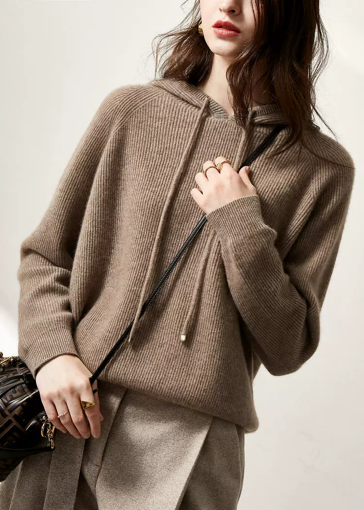 Зимний шерстяной свитер, комплект из коротких элементов, knitted hoody, худи, свободный крой