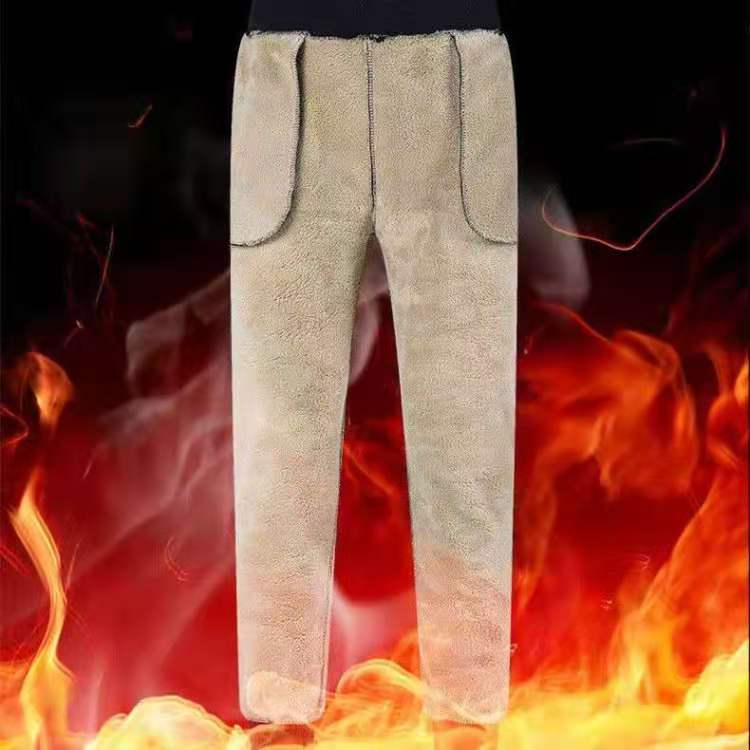 Lambswool 바지 가죽 로프