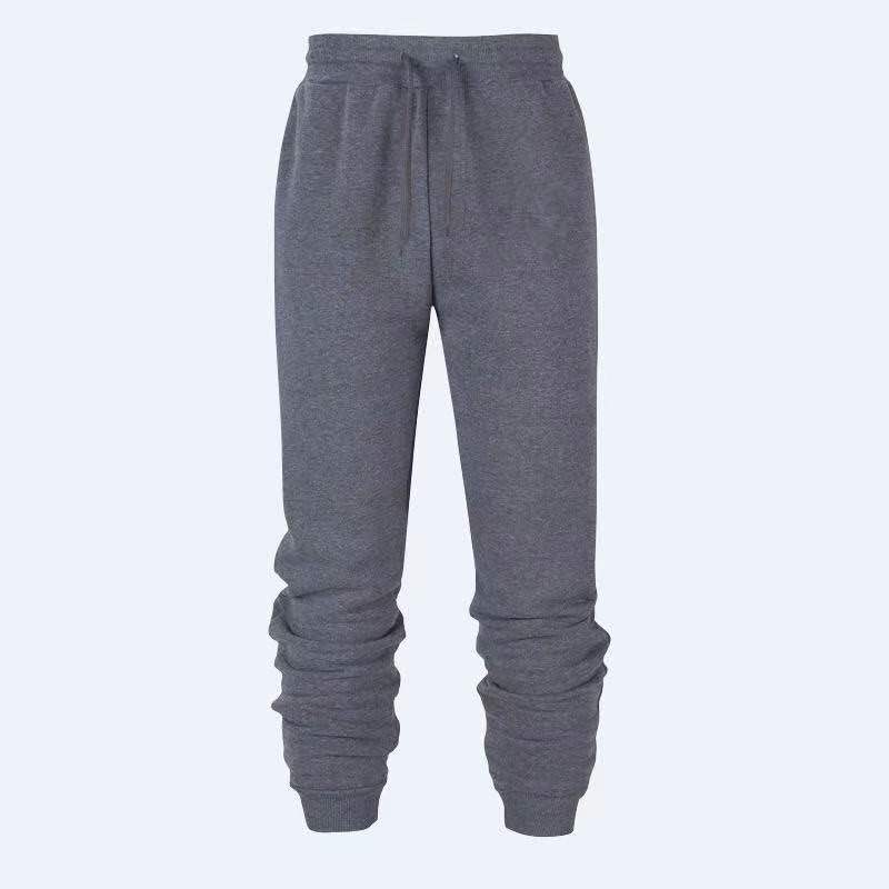Pantalones forrados de lana de otoño e invierno Pantalones deportivos de fitness para hombres pantalones de chándal de moda casual engrosada europea y americana
