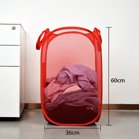 Cesta de lavandería plegable grande con cesta de lavandería de malla portátil cesta de almacenamiento de juguetes de lavandería doméstica al por mayor transfronteriza