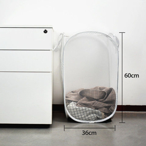 Cesta de lavandería plegable grande con cesta de lavandería de malla portátil cesta de almacenamiento de juguetes de lavandería doméstica al por mayor transfronteriza