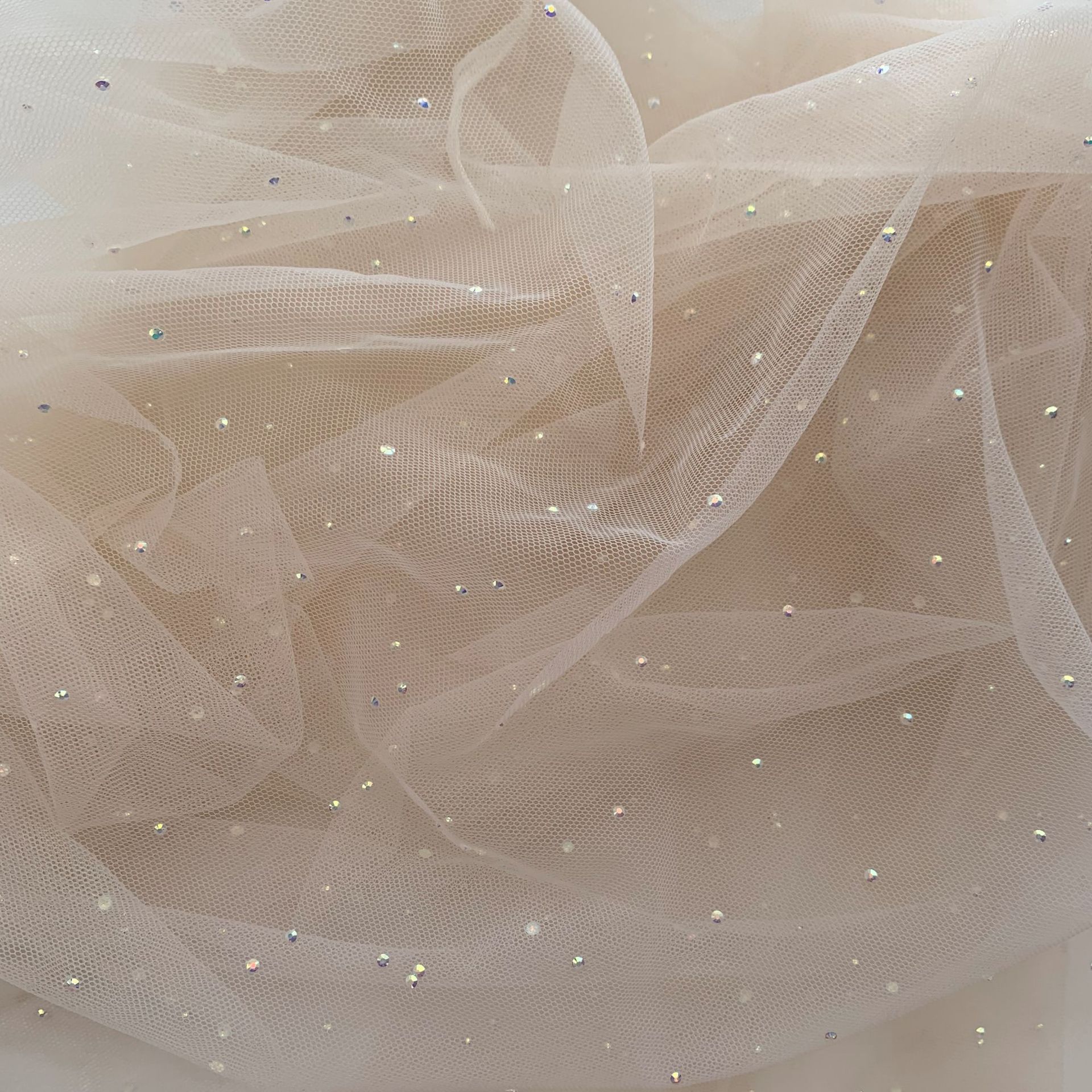 Tela de malla de alta calidad hecha a mano rhinestone diamante mágico malla hanfu Lolita vestido de novia cortina tela de Mantel