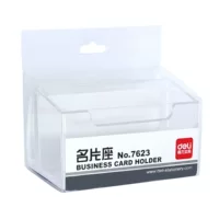 Deli Stationery 7623 Catabst / Настольный бокс для визиток / Полностью прозрачный пластиковый бокс для визиток