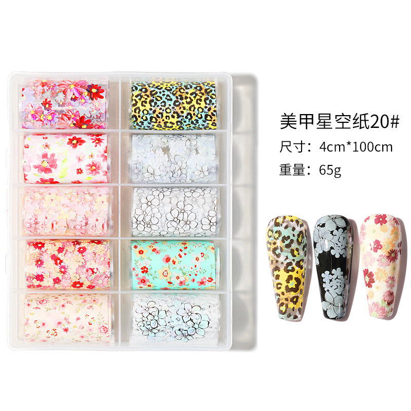 Internet celebridad nuevo 4*100cm cielo estrellado transferencia de papel Navidad mármol estrellado cielo pegatinas Mickey láser uñas pegatinas