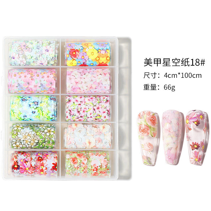 Internet celebridad nuevo 4*100cm cielo estrellado transferencia de papel Navidad mármol estrellado cielo pegatinas Mickey láser uñas pegatinas