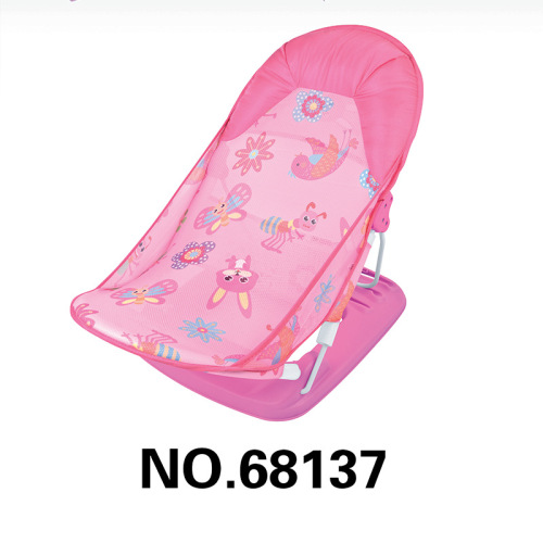 One piece drop shipping foldable baby bath chair, baby bath mesh bag, lying support, anti-slip rack, newborn bath artifact