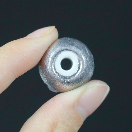 Cross-border wholesale fishing gear hollow lead pendant porcelain heart lead pendant round perforated ceramic lead pendant fish pendant plastic core magnetic ring lead pendant
