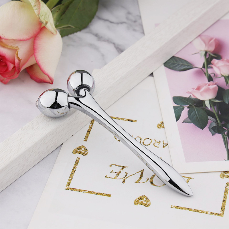 더블 롤러 소형 핸들 마사지기 베어 메탈 (미니)