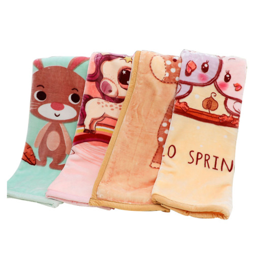 Autumn and winter newborn blankets, children's blankets, double-layer thickened winter cloud blankets, kindergarten knitted blankets wholesale