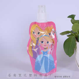 厂家供应折叠水袋户外运动水袋卡通异形pe塑料吸嘴水袋