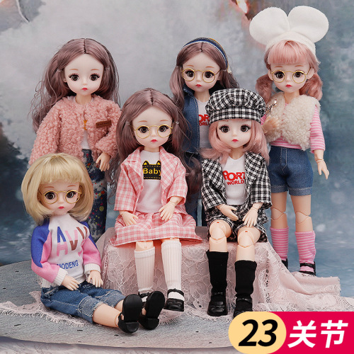 新款眨眼30厘米娃娃公主换装4D真眼23关节6分娃女孩玩具生日礼物