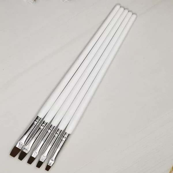 Nail pen single white rod phototherapy pen flat head phototherapy pen row brush painting pen