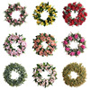 Christmas simulation rose ring door lintel fake flower door decorative wreath hanging wedding wedding guest decoration home silk flower ring