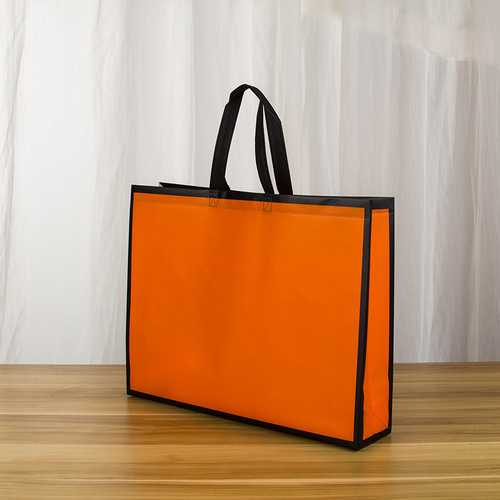 Non-woven bag promotional logo large coated clothing store shopping bag advertising thickened shopping tote bag
