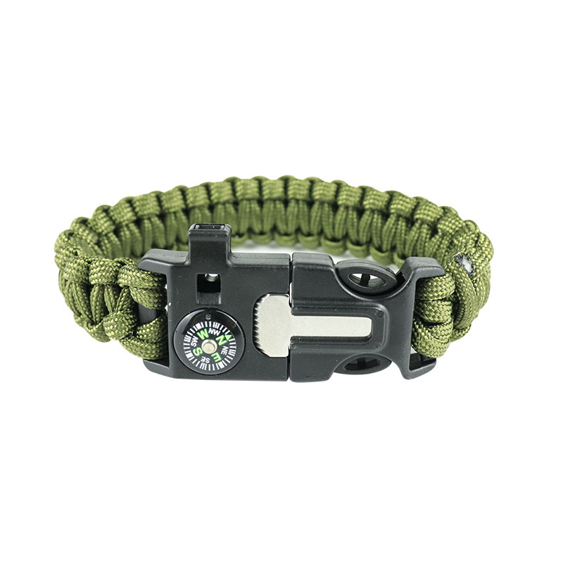 New High-Decibel Whistle Bracelet Outdoor Tactical Multi-Functional Survival Flint Survival Bracelet Ready for Sale