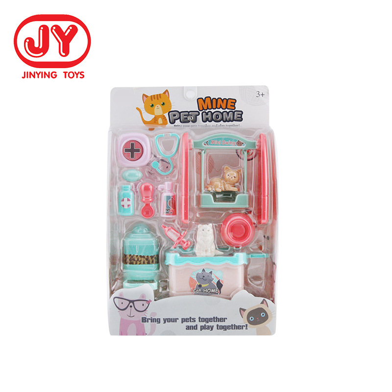 Amazon suministro niños jugar casa juguete simulación mascota gato equipo médico serie fábrica al por mayor