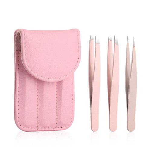 Cross-border stainless steel 96 eyebrow clip set eyebrow clip household plucking tweezers eyebrow trimming pliers small oblique mouth beauty tool