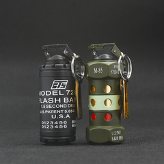 ZL823創意軍事小模型小手雷鑰匙扣掛件砂輪明火充氣打火機批發
