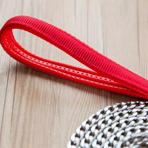 Anti-bite dog traction iron chain dog leash plus foam anti-stranglehold small, medium and large dog chain metal dog chain
