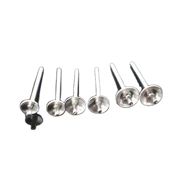True S925 Tremella, Bowl Needle Silver Accessories Make Pearl Earrings DIY Tremella Tremella Jewelry accessories
